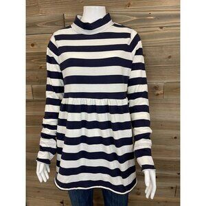 We The Free Mod About It Tunic Top Medium Striped Long Sleeve Mock Turtleneck